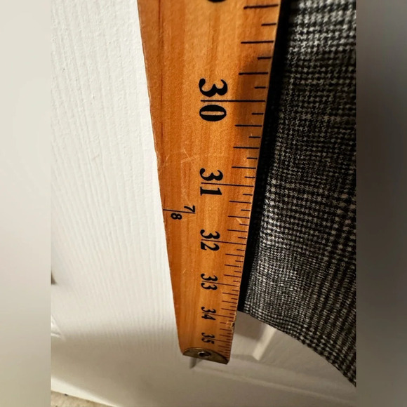 WORTH New York NWT WOOL Stretch Plaid Pants 8 BLACK CREAM HOUSTON Straight Leg - Picture 13 of 14